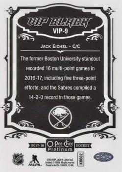 2017-18 O-Pee-Chee Platinum - VIP Black #VIP-9 Jack Eichel Back