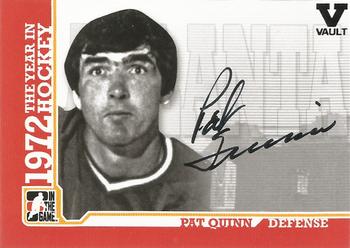 2015-16 In The Game Final Vault - 2009-10 In The Game 1972 The Year In Hockey - Autographs (Black Vault Stamp) #A-PQ Pat Quinn Front