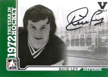 2015-16 In The Game Final Vault - 2009-10 In The Game 1972 The Year In Hockey - Autographs (Black Vault Stamp) #A-RL Rick Ley Front