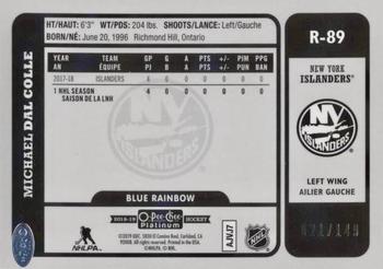 2018-19 O-Pee-Chee Platinum - Retro Blue Rainbow #R-89 Michael Dal Colle Back