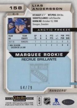 2018-19 O-Pee-Chee Platinum - Arctic Freeze #158 Lias Andersson Back