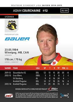 2014-15 Playercards (DEL) #DEL-139 Adam Courchaine Back