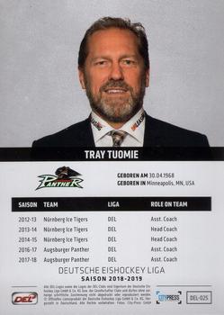 2018-19 Playercards (DEL) #DEL-025 Tray Tuomie Back