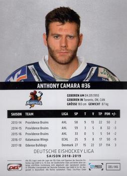 2018-19 Playercards (DEL) #DEL-146 Anthony Camara Back