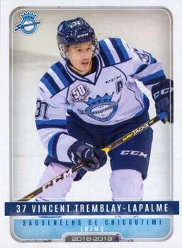 2018-19 Extreme Chicoutimi Sagueneens (QMJHL) #13 Vincent Tremblay-Lapalme Front