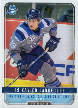2018-19 Extreme Chicoutimi Sagueneens (QMJHL) #14 Xavier Labrecque Front