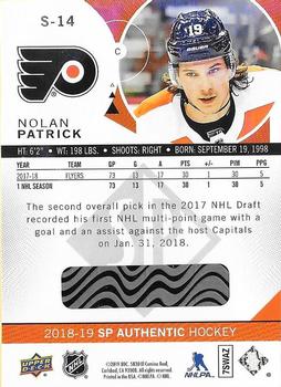 2018-19 SP Authentic - Spectrum FX #S-14 Nolan Patrick Back