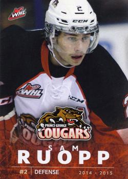 2014-15 Prince George Cougars (WHL) #3 Sam Ruopp Front