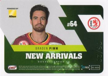 2018-19 Playercards (DEL) - New Arrivals Parallel #DEL-NA04 Braden Pimm Back