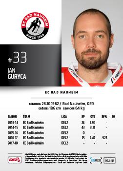 2018-19 Playercards (DEL2) #DEL2-001 Jan Guryca Back