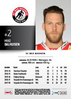 2018-19 Playercards (DEL2) #DEL2-009 Mike Dalhuisen Back