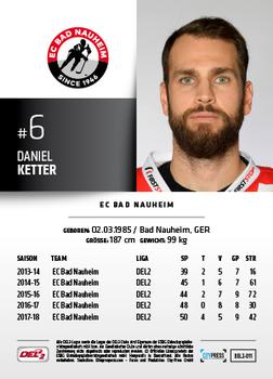 2018-19 Playercards (DEL2) #DEL2-011 Daniel Ketter Back