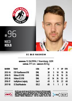 2018-19 Playercards (DEL2) #DEL2-017 Nico Kolb Back