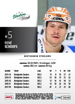 2018-19 Playercards (DEL2) #DEL2-044 René Schoofs Back