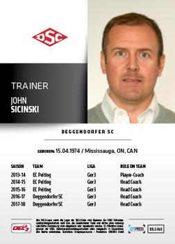2018-19 Playercards (DEL2) #DEL2-068 John Sicinski Back