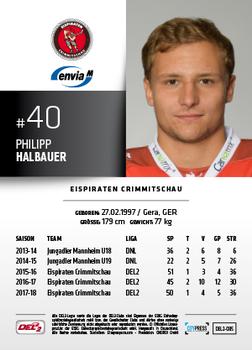 2018-19 Playercards (DEL2) #DEL2-085 Philipp Halbauer Back