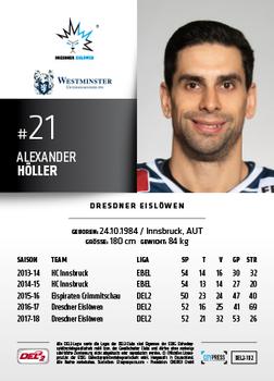 2018-19 Playercards (DEL2) #DEL2-102 Alexander Höller Back