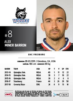 2018-19 Playercards (DEL2) #DEL2-176 Alex Miner-Barron Back