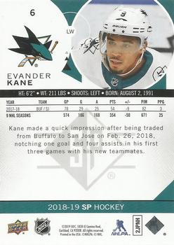 2018-19 SP #6 Evander Kane Back