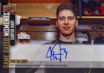 2018-19 Upper Deck Game Dated Moments #35 Carter Hart Front