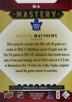 2017-18 Upper Deck - Mastery Achievements #M-A Auston Matthews Back