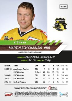 2013-14 Playercards Basic Serie (DEL) #DEL-290 Martin Schymainski Back