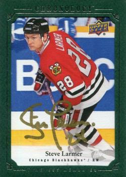 2018-19 Upper Deck Chronology - Canvas Autographs Green #CA-SL Steve Larmer Front