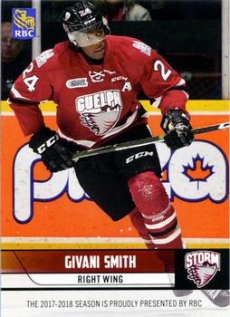 2017-18 Guelph Storm (OHL) Series 1 #NNO Givani Smith Front
