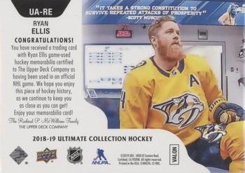 2018-19 Upper Deck Ultimate Collection - Ultimate Access Jersey #UA-RE Ryan Ellis Back