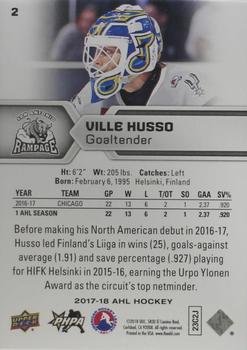 2017-18 Upper Deck AHL - Rainbow Foil #2 Ville Husso Back