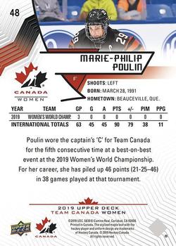 2019 Upper Deck Team Canada Juniors #48 Marie-Philip Poulin Back