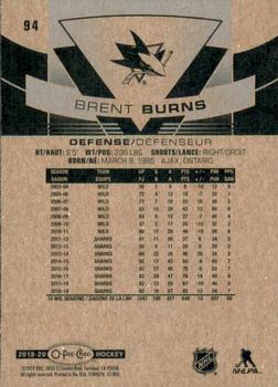 2019-20 O-Pee-Chee - Blue Border #94 Brent Burns Back