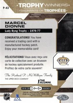 2019-20 O-Pee-Chee - Trophy Patches #P-43 Marcel Dionne Back