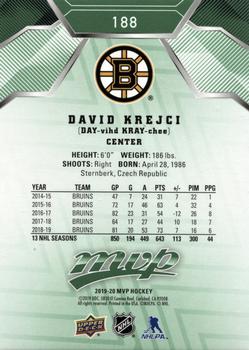 2019-20 Upper Deck MVP - Green Script #188 David Krejci Back