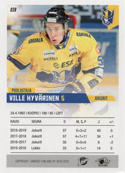 2019-20 Cardset Finland Series 1 #038 Ville Hyvärinen Back