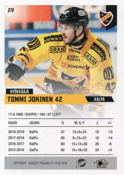 2019-20 Cardset Finland Series 1 #070 Tommi Jokinen Back
