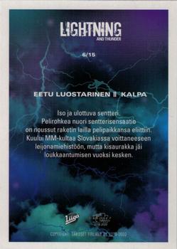 2019-20 Cardset Finland Series 1 - Lightning and Thunder #6 Eetu Luostarinen Back