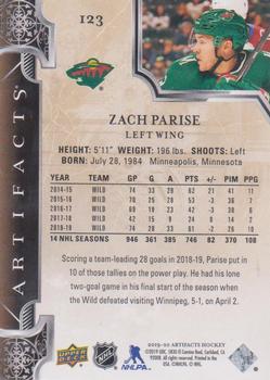 2019-20 Upper Deck Artifacts - Ruby #123 Zach Parise Back