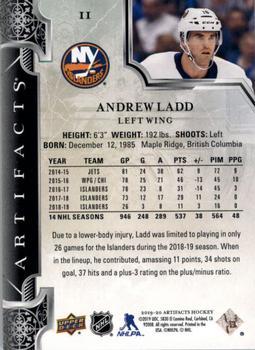 2019-20 Upper Deck Artifacts - Purple #11 Andrew Ladd Back