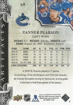 2019-20 Upper Deck Artifacts - Purple #98 Tanner Pearson Back