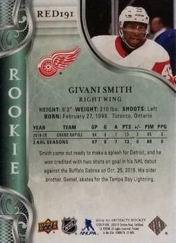 2019-20 Upper Deck Artifacts - Rookie Redemptions Emerald #RED191 Givani Smith Back