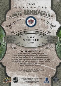 2019-20 Upper Deck Artifacts - NHL Remnants Relics Premium #NR-MS Mark Scheifele Back