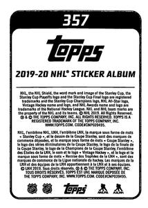 2019-20 Topps NHL Sticker Collection #357 Christian Jaros Back