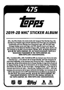 2019-20 Topps NHL Sticker Collection #475 Bo Horvat Back