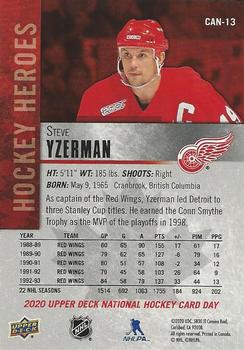 2020 Upper Deck National Hockey Card Day Canada #CAN-13 Steve Yzerman Back