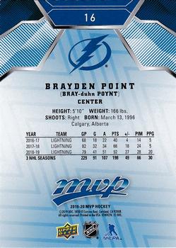 2019-20 Upper Deck MVP - Blue #16 Brayden Point Back