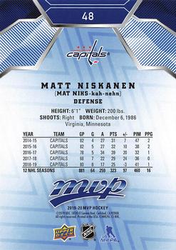 2019-20 Upper Deck MVP - Blue #48 Matt Niskanen Back