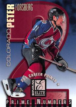 1997-98 Donruss Elite - Prime Numbers Promos #1a Peter Forsberg Front