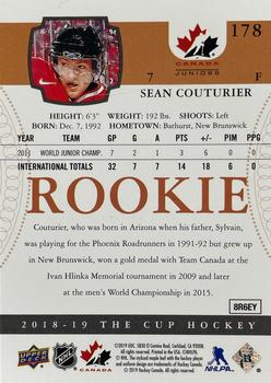 2018-19 Upper Deck The Cup - Team Canada Juniors Rookie Tribute #178 Sean Couturier Back