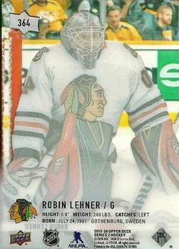 2019-20 Upper Deck - Clear Cut #364 Robin Lehner Back